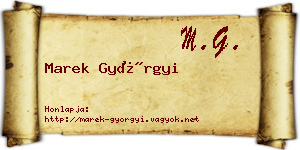 Marek Györgyi névjegykártya